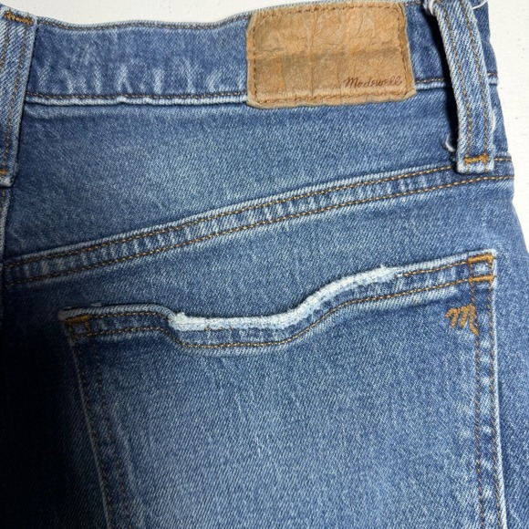 Madewell Balloon Jeans Medium Wash Distressed Raw Hem Women's Size 28 - Picture 5 of 6